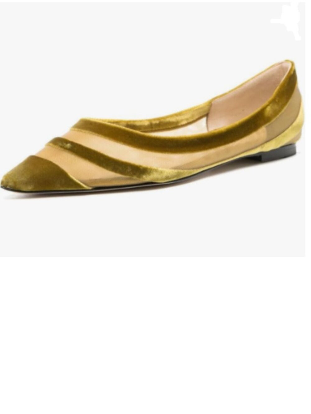 miss left Olive Closed Pointed Toe Ballet Flats Soft Velvet Slip On Pumps